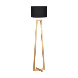 Urban Style Dana Floor Lamp Fabric Shade Tripod Timber Base Decor Black