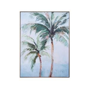 LVD Framed Canvas/Resin 90x120cm Palm Pair Wall Hanging Art