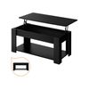 Oikiture Black Lift Up Top Coffee Table