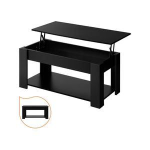 Oikiture Black Lift Up Top Coffee Table