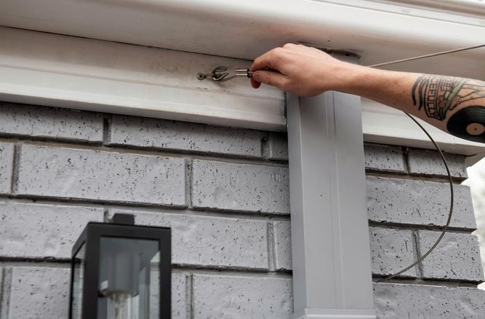 DIY - Step 5 - Mount your eye straps - How to hang festoon lights