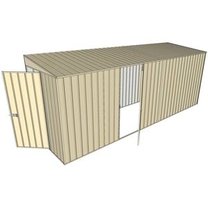 Build-a-Shed 1.5 x 5.2 x 2m Hinged Door Tunnel Shed With Hinged Side Door - Cream