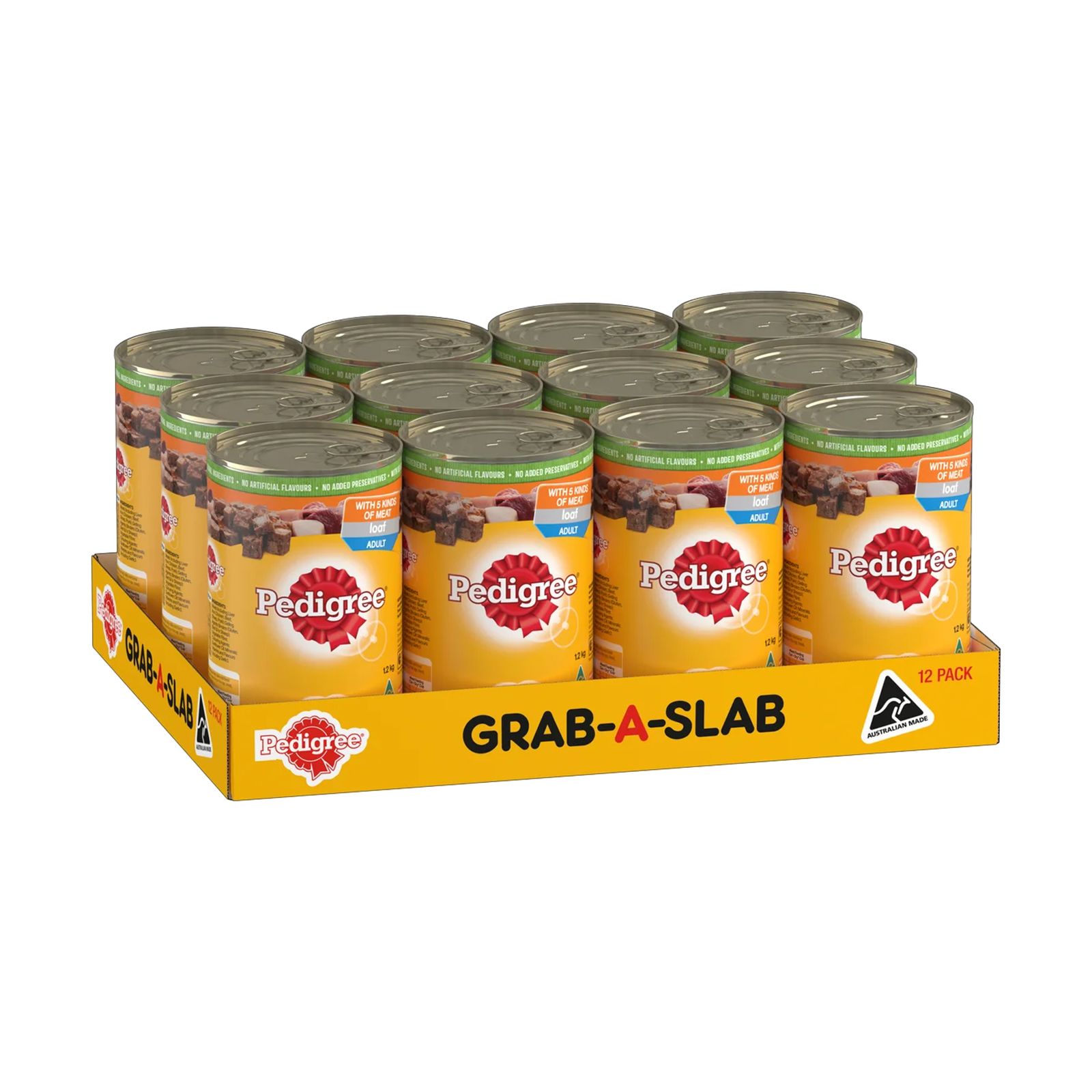 Pedigree Grab-A-Slab 1.2kg Adult Wet Dog Food - 12 Cans