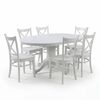 Cairns 7pc Set 106-150cm Extendable Hampton Dining Table Chair White