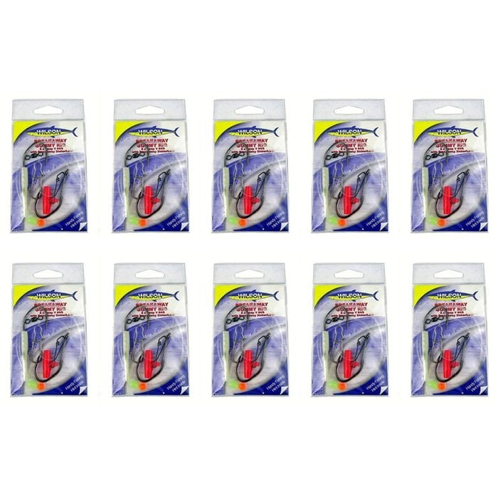 10x Wilson Breakaway Gummy Rig 2 X 4/0 Deep V - Breakaway Sinker/Line ...