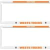 NRL Car Number Plate Frame - Set Of Two - West Tigers - Front/Back
