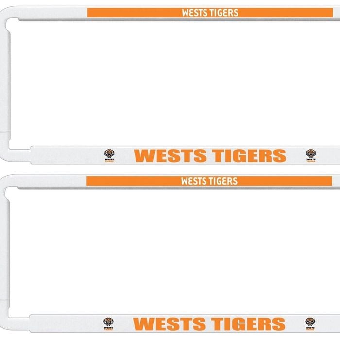 NRL Car Number Plate Frame - Set Of Two - West Tigers - Front/Back
