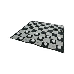 Giant Size Plastic Outdoor Checkers Game Set w/Mat 1.5x1.5m