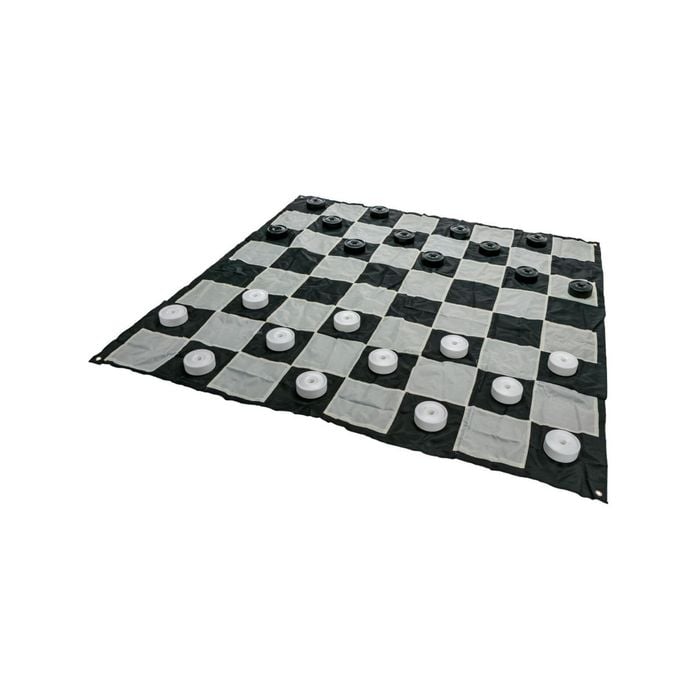 Giant Size Plastic Outdoor Checkers Game Set w/Mat 1.5x1.5m