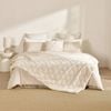 Dreamaker Basketweave Faux Fur Throw Blanket Cream - 180x200cm