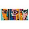 3pcs 3D Abstract Face with Eye Design Print 100% Australian Made 3 x 40x60cm (Metal Print)