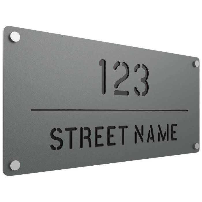 ProtectorAl 580 x 280mm Light Charcoal ACM Cut Through Custom House Sign