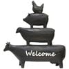 LVD Polyresin Welcome Stack Sculpture Home/Office Decor 34cm Black