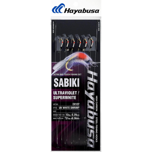 Hayabusa EX127 UV White Shrimp Sabiki Fishing Rig 14