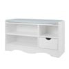 Shoe Rack Cabinet Organiser Grey Cushion - 80 x 30 x 45 - White