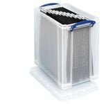 Really Useful Box - 25 Litre Clear with 10 Suspension Files