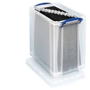Really Useful Box - 25 Litre Clear with 10 Suspension Files