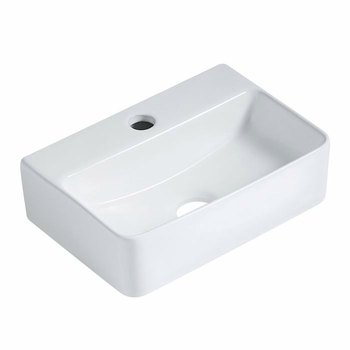 Mondella Gloss White Rococo Rectangular Counter Top Basin