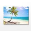 Tropical Beach With Coconut Palm Print 100% Australian Made 75x50cm (Stretched Canvas)