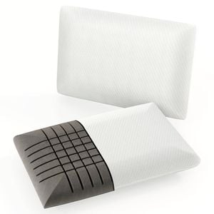 Costway Twin Pack Pillow Resilient Bed Pillow W/brown Memory Foam Bed Cushion