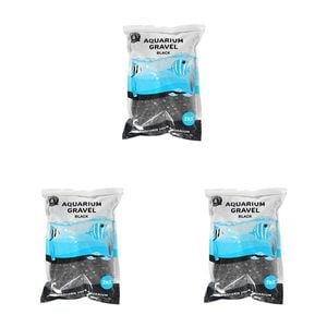 3PK Dudley's World Of Pets Aquarium/Fish Tank Gravel 2kg - Black