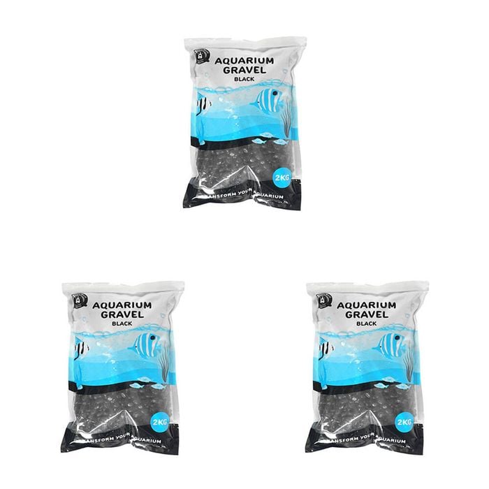 3PK Dudley's World Of Pets Aquarium/Fish Tank Gravel 2kg - Black