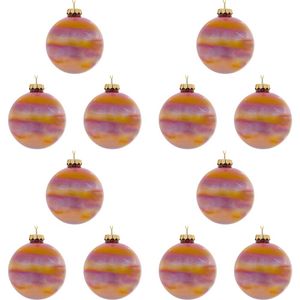 12PK LVD Glass Bauble Home/Office Xmas Ornament Hanging Decor Crepe Mercury 8cm