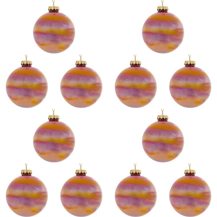 12PK LVD Glass Bauble Home/Office Xmas Ornament Hanging Decor Crepe Mercury 8cm