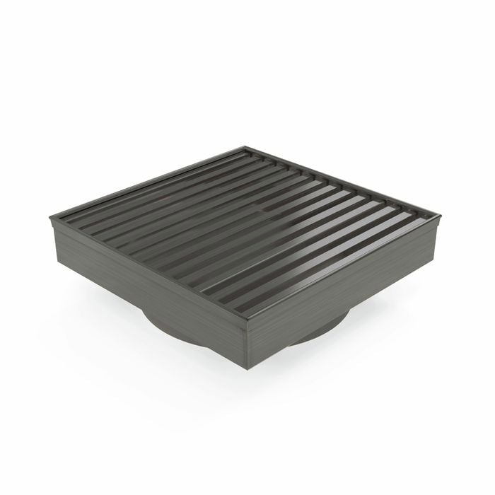 Forme 110 × 110mm Brushed Gun Metal Grey PVD Stainless Steel Mesh Floor Waste