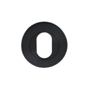 Zanda 55mm Diameter Matt Black Round Oval Escutcheon