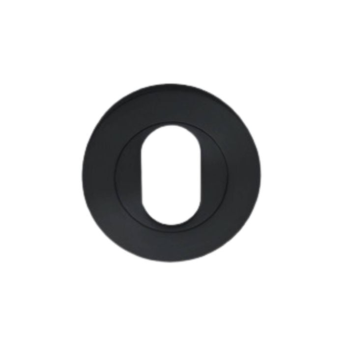 Zanda 55mm Diameter Matt Black Round Oval Escutcheon