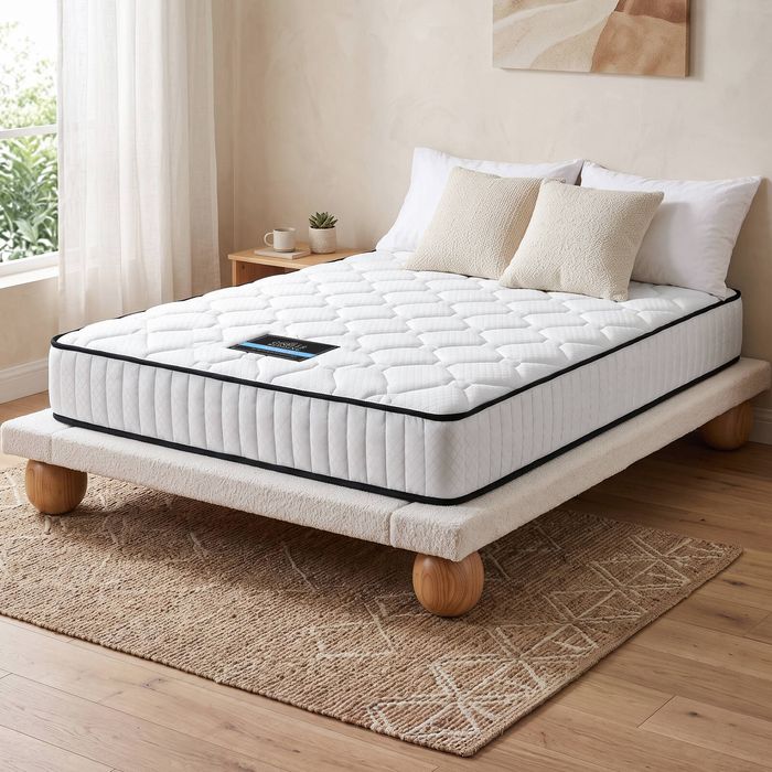Giselle Bedding 21cm Queen Mattress Tight Top, Medium Firm Spring Mattress