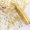 Catzon Table Runner Roll Sequin Foil Metallic Cloths for Christmas Decor-GoldWhite