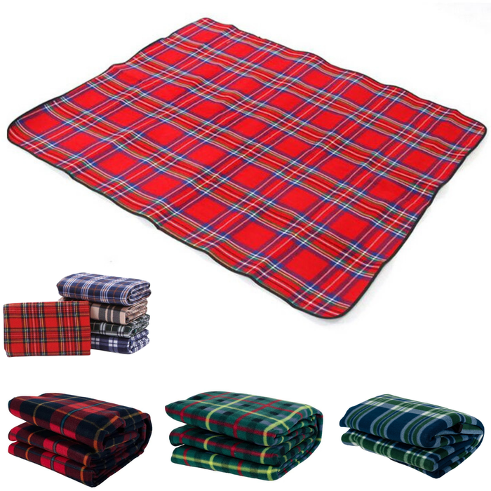 Picnic Rug Mat Blanket Outdoor Camping Waterproof Throw Travel Fleece Plaid - Assorted - Assorted | 1.5m x 1.3m | Picnic Rug