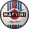 Nostalgic Art 30cm Martini L'Aperitivo Racing Stripes Round Wall Clock