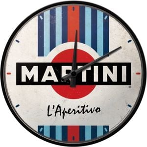 Nostalgic Art 30cm Martini L'Aperitivo Racing Stripes Round Wall Clock