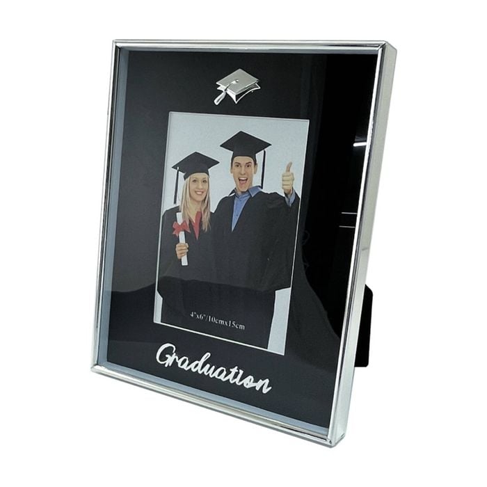 Gibson Gifts Boxed Graduation Picture Photo Frame 4x6 Black Silver