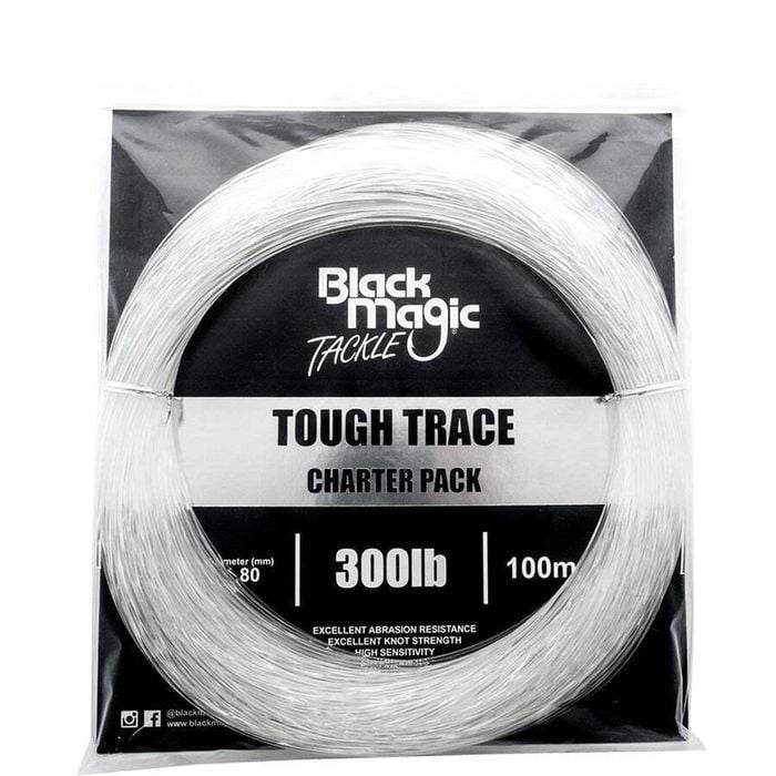 Black Magic Tough Trace Monofilament Fishing Leader 300lb Charter Pack