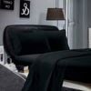 Fabric Fantastic 1000tc Ultra Soft Queen Size Bed Black Flat & Fitted Sheet Set