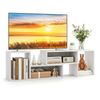 Costway 2PCS L-shaped TV Cabinet Entertainment Unit Display Shelf White