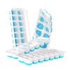 Catzon 4 Pcs Ice Cube Trays with Lid Stackable for Baby Food Coffee-Blue