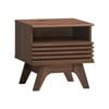 Karyn Wooden Open Shelf Nightstand Side Bedside Table W/ 1-drawer - Walnut