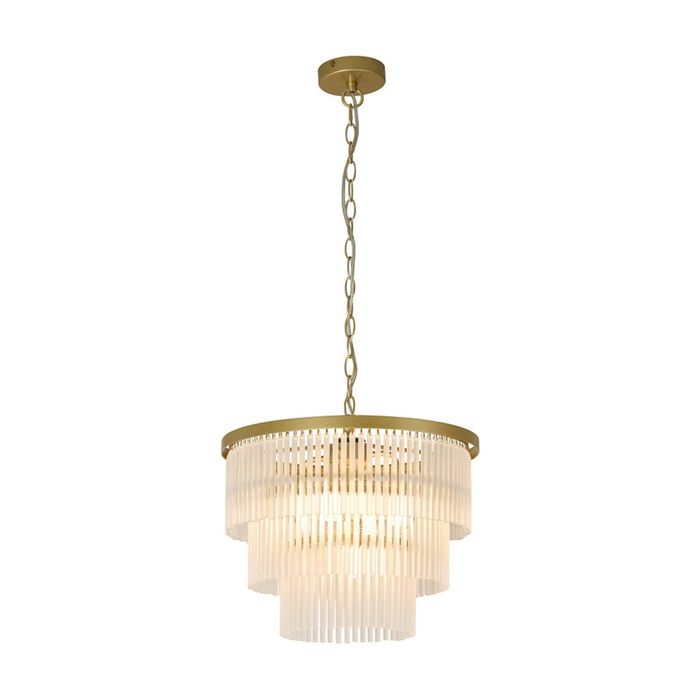 Lexi Lighting Greer 4 Lights Chandelier Light Gold Metal Frosted Glass 40W