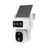 Laser Dual Lens 4G Outdoor Security Camera With Solar Panel (White)
