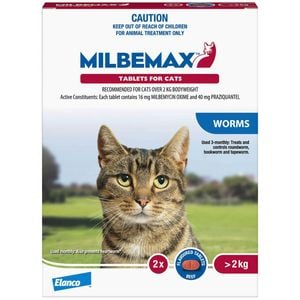 Milbemax Allwormer Over 2kg Cat 2 Pack