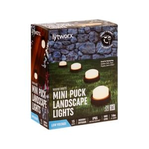 Lytworx Warm White Mini Puck Landscape Lights 15pk