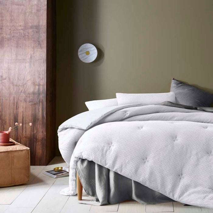 Accessorize Bedroom Collection King Soho Waffle White 3 Piece Comforter Set