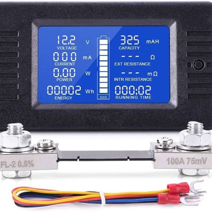Lcd Display Dc Battery Monitor Meter 200v Voltmeter Amp For Rv System 200a