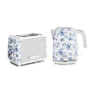 Laura Ashley 1.7L Jug Electric Kettle and 2 Slice Toaster Combo China Rose