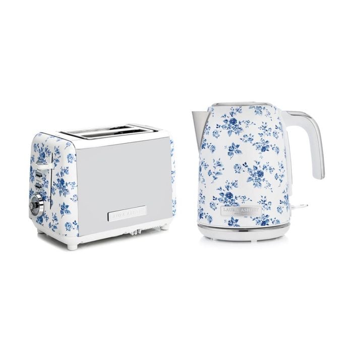 Laura Ashley 1.7L Jug Electric Kettle and 2 Slice Toaster Combo China Rose